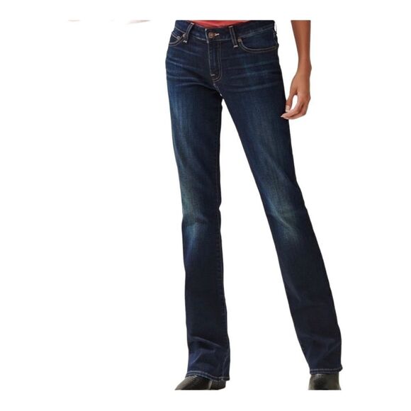 Lucky Brand Lolita Medium Wash Distressed Low-rise Bootcut Jeans 4/27 - Picture 1 of 16